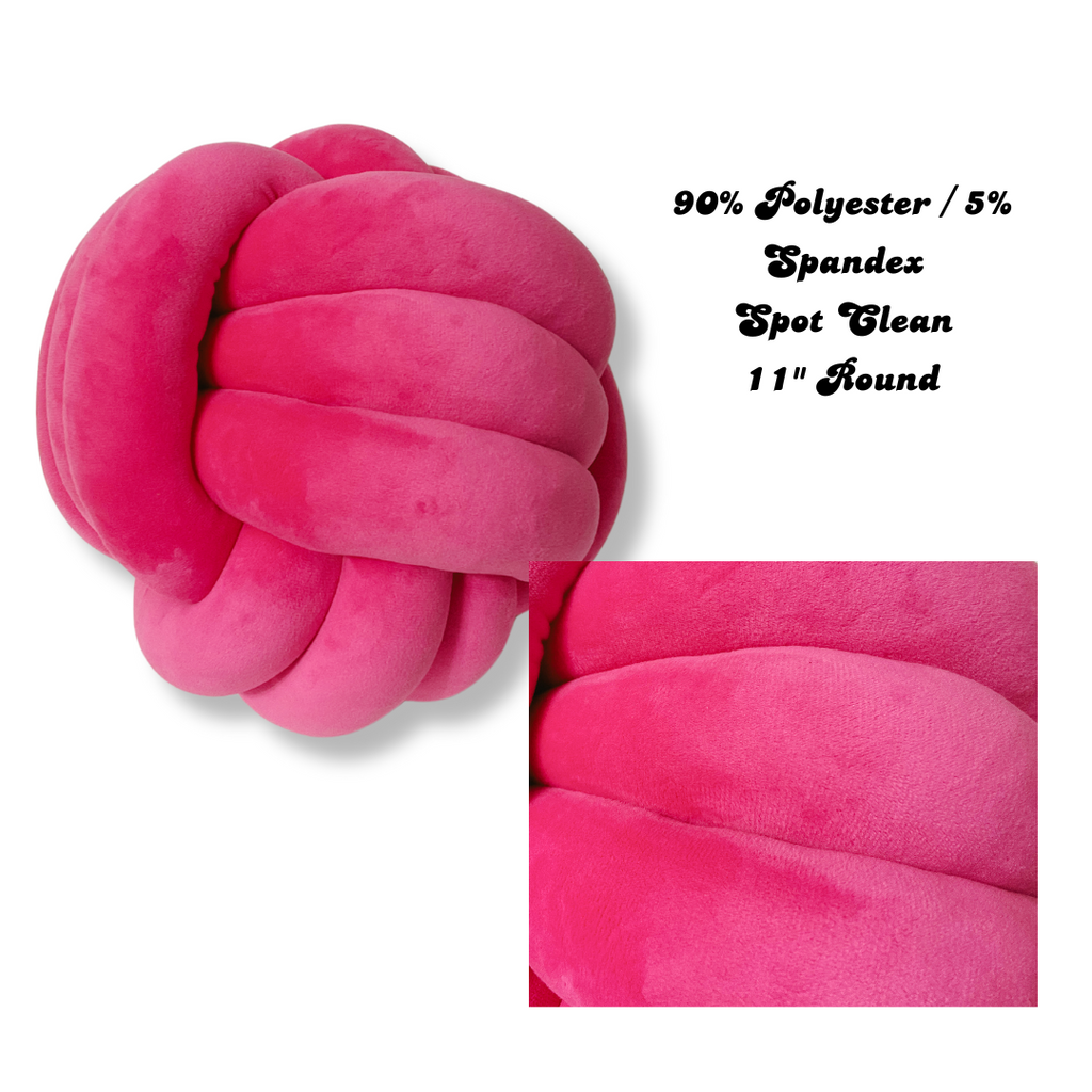 Transform your decor with this 11" Barbie Pink Knot Pillow - a stylish, solid accessory that adds an instant pop of color and coziness. Made with soft materials, it's the perfect accent piece. &nbsp;
