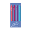 Funny Pen Jotter Set, Unique Office Supplies, Humorous stationery gifts, novelty pen and jotter set, funny desk accessories, Jotter Set of 4 Gosh Darn It | Funny Gel Pen Set - Gosh Darn it, Dag nab it, Shut the front door, Well shoot fire