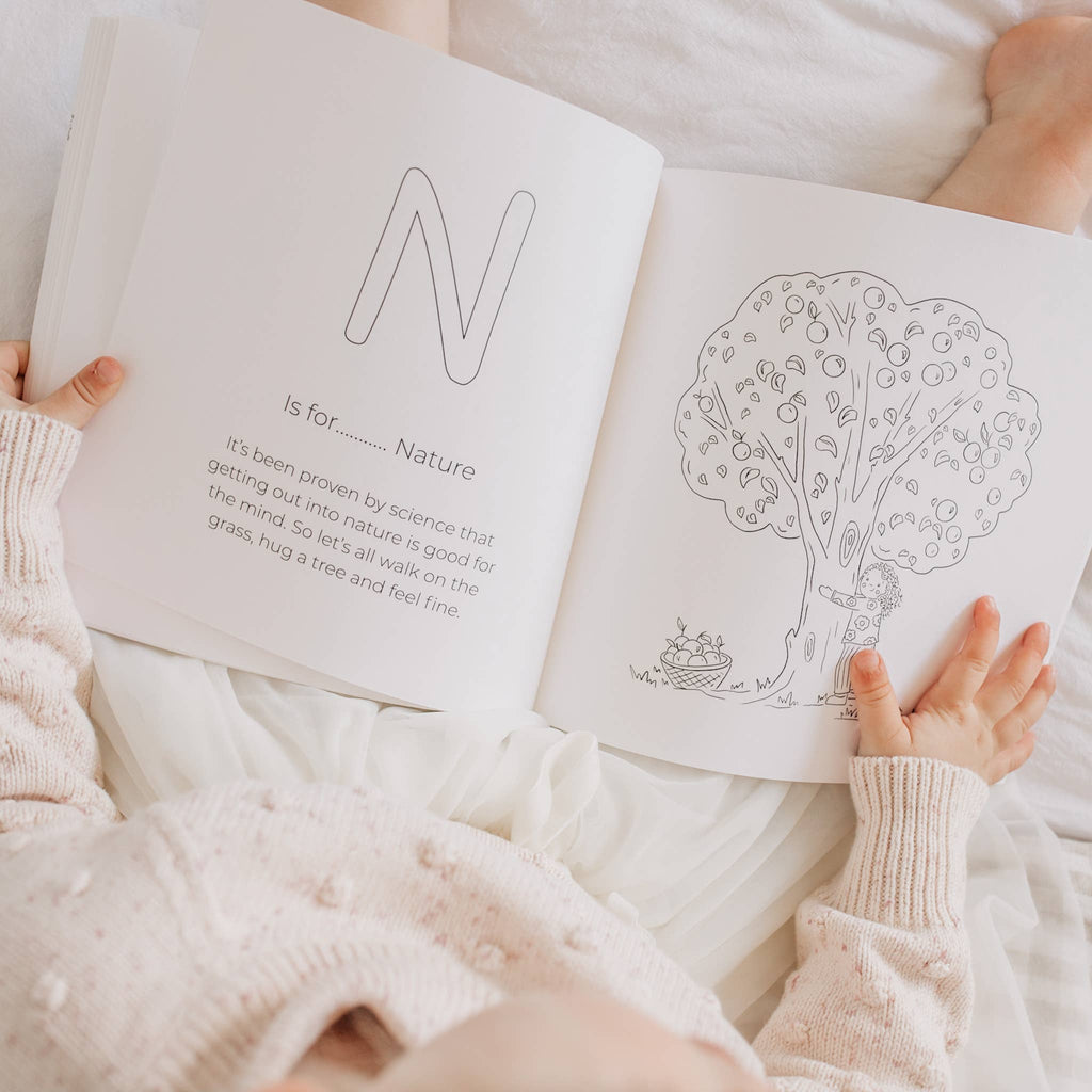 Children's ABC learning book and mindful practices.