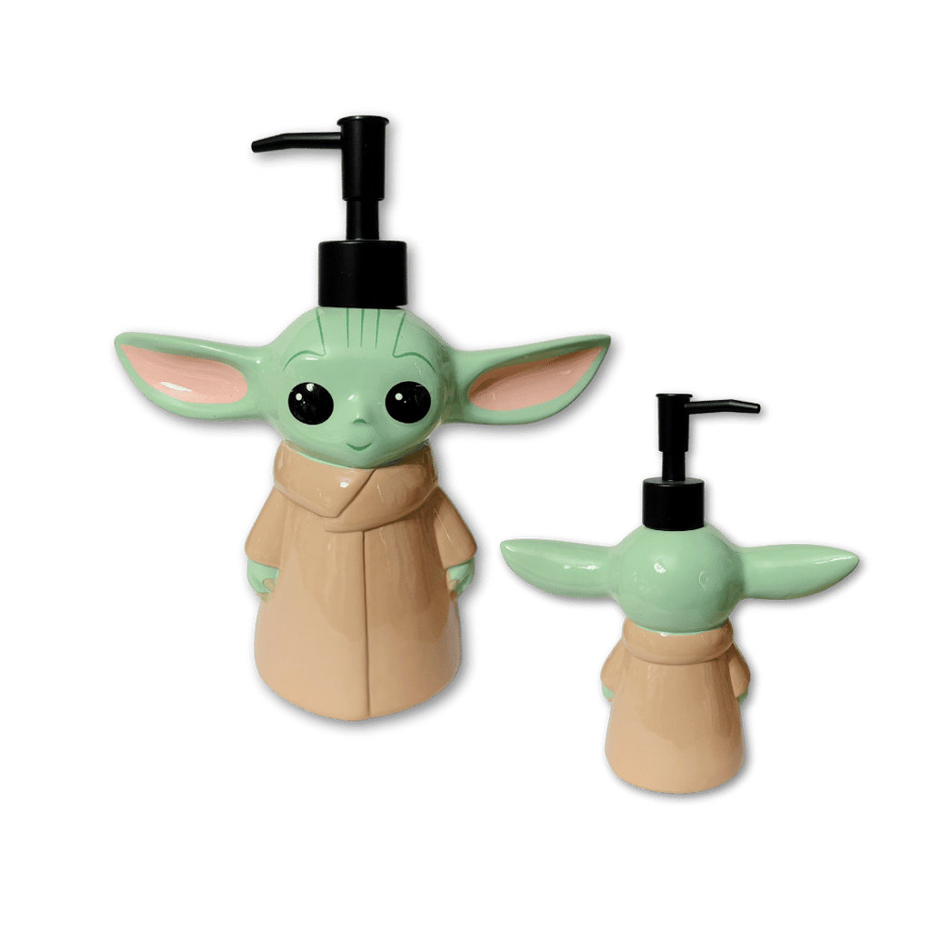 If you're a Star Wars fan or Yoda fan, this is the Soap dispenser for you! &nbsp;Absolutely adorable! &nbsp;Baby Yoda's ears make this piece