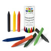 Set of colorful beeswax crayons with a cylindrical container labeled 'else ware' on a white background.