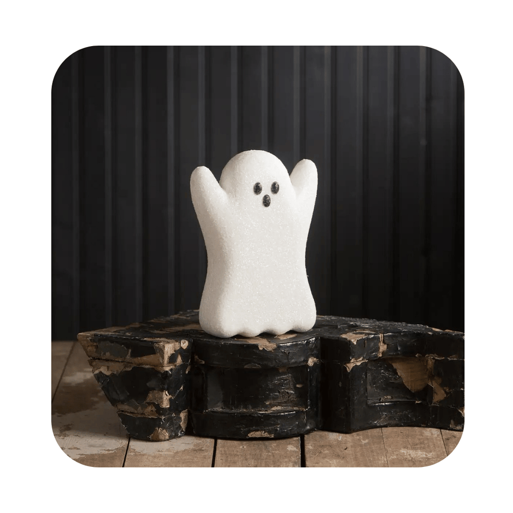 Bethany Lowe Peep Medium This adorable Peep® ghost is lovingly hand-crafted and coated with sugar glitter. Bring a little haunted marshmallowy cheer into your collection this year!