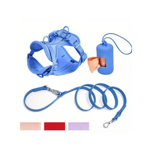 Water proof dog leash harness set; wild one style dog harness, wild one style dog leash, wildone stlye waste bag holder, best waterproof dog leash.