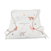 Drawstring bag with animal illustrations and 'Mindful & Co' branding on a white background