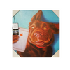 Shocked Chocolate Labrador iPhone Wrapped Canvas Art Lucia Heffernan | Funny Lab Art