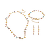 Colorful cubic zirconia gold plated jewelry set