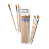 Set of paintbrushes with packaging labeled 'elsewhere' on a white background