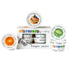 elseware finger paint set with colorful labels on a white background