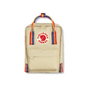 This special edition Fjallraven Kanken features rainbow straps and is part of the Arctic Fox initiative, where part of sales go to environment and climate projects. It is produced without PFAS and made from durable, water resistant Vinylon F fabric.