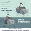 Pet carrier with dimensions labeled for cats, small dogs, and other small pets.