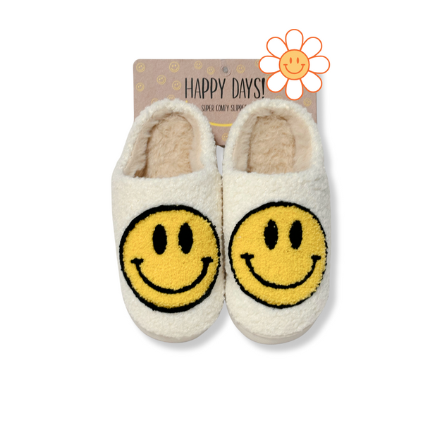 Experience the ultimate comfort and durability with Happy Days Super Comfy Kids Smiley Face Slippers. These are not just any slippers on the market - they are incredibly awesome! Slip into their super-soft interior and let your little one conquer their daily adventures with ease. Great anti slip bottoms!