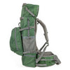 Green and gray backpack on a white background
