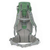 Green and gray hiking backpack on a white background