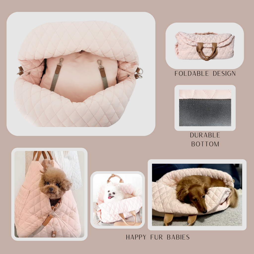 Luxury Pet Carrier Bed All in One Pink Puffer Pet Carrier Luxury Pet Tote Luxury Quilted Dog Carrier Dog Carrier Tote Quilted Dog Bed Dog Carrier Bag