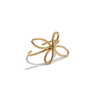 Gold openwork ring on a white background