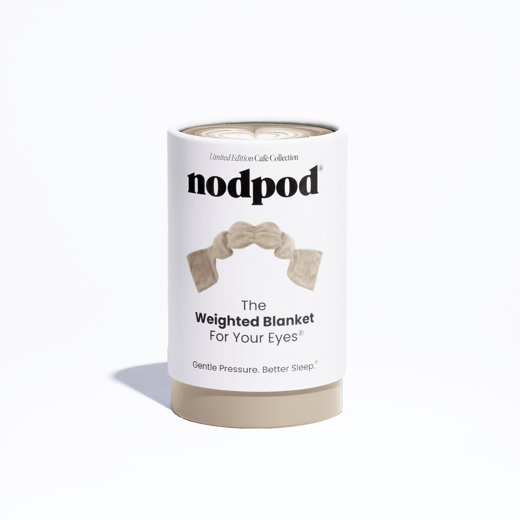 Nodpod weighted blanket packaging on a white background
