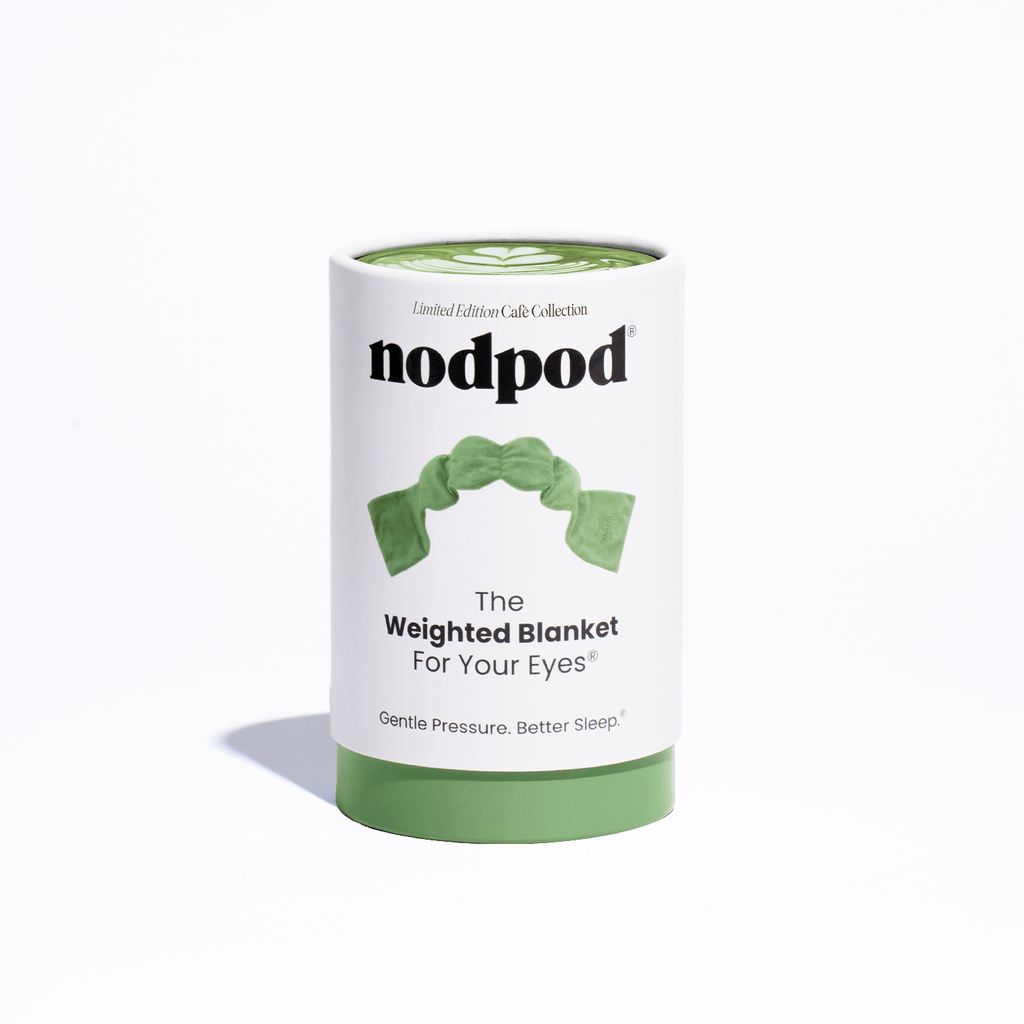 Nodpod weighted blanket packaging on a white background