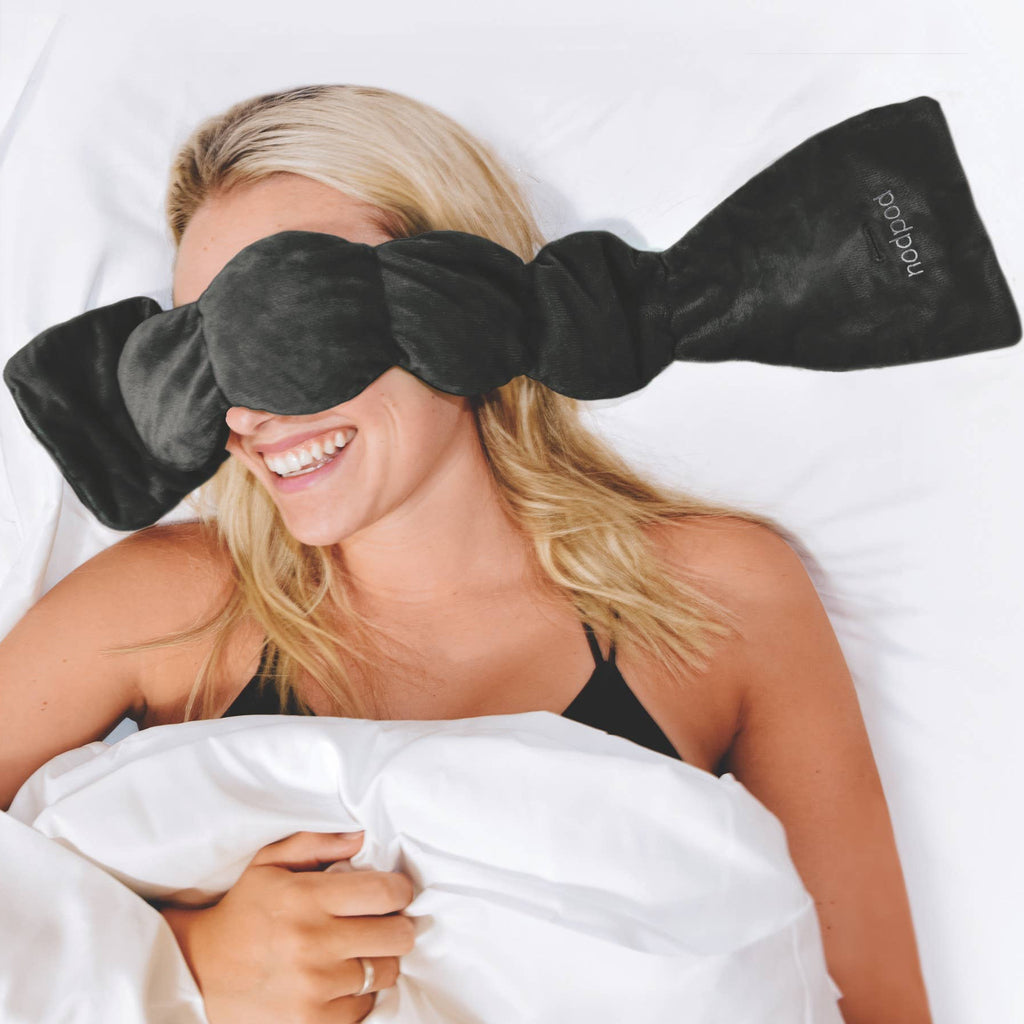 The Weighted Blanket For Your Eyes® "Its like a hug for your head"
Nodpod's award winning strap-free design equally distributes the power of deep-touch pressure across key pressure points to help calm overactive minds, soothe headaches and help you sink into deep restful sleep.