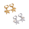 beach jewelry for summer accessories that are earrings with starfish and natural pearls. 