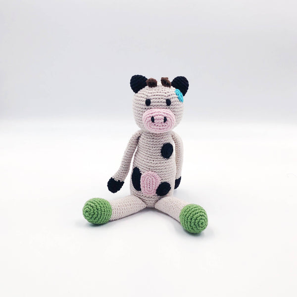 Organic knitted Cow Fair Trade Toy