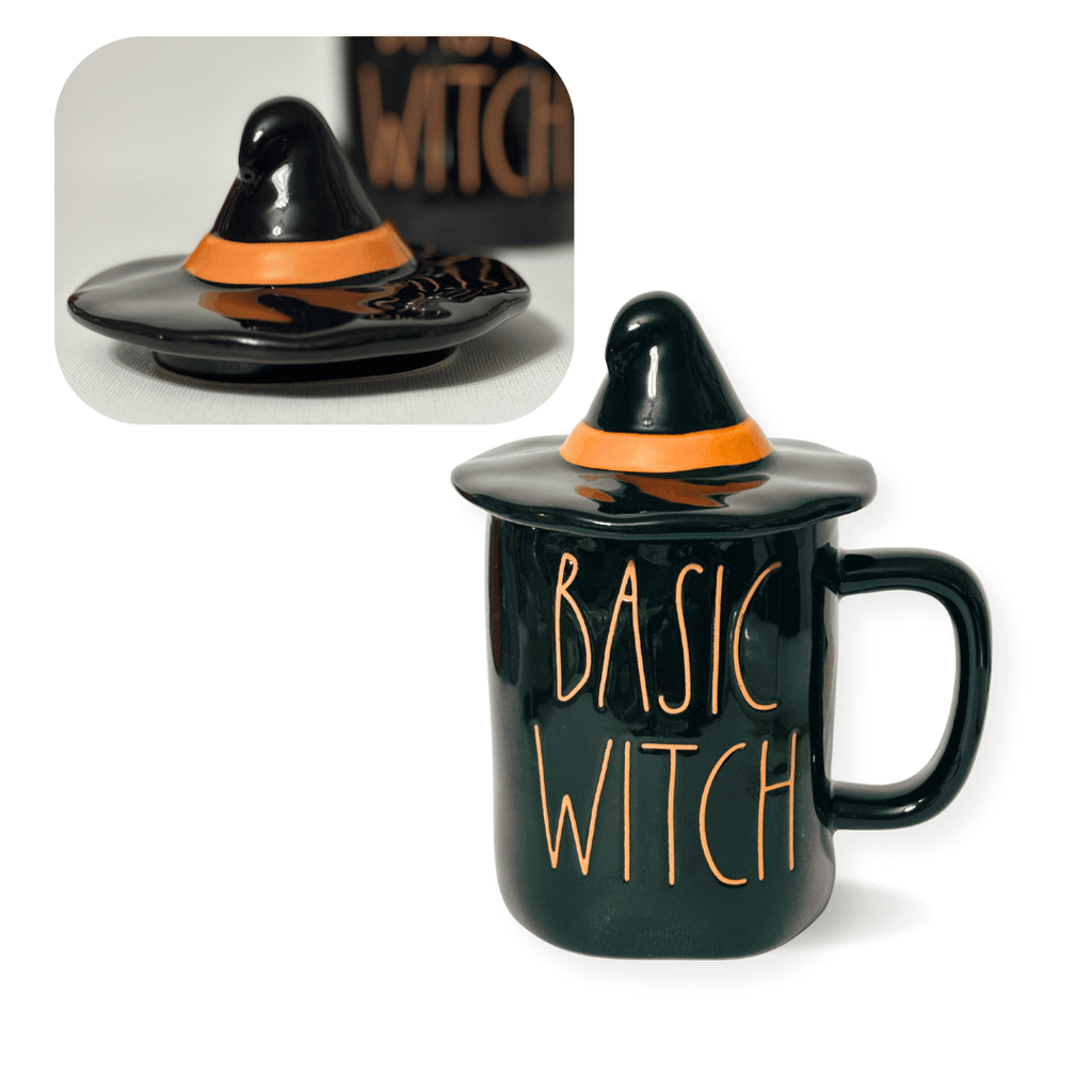 Rae Dunn Basic Witch Topper Mug; Rae Dunn Wicked Witch Topper Mug; Rae Dunn Witch Hat Mugs; Cute witch halloween mugs; Great Halloween Gift ideas; Witch Lover Mugs