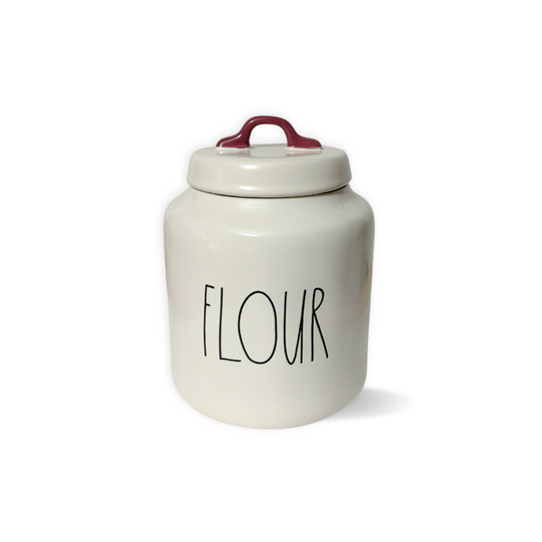 Rae Dunn Flour Canister - Large Farmhouse Flour Canister - shabby chic flour container - stoneware flour container farmhouse style flour container