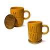 Cute Fall Mugs, Rae Dunn Fall Coffee Mugs, Coffee Mug with Wood Top Wood coasters, Fall Coffee mugs, Give thanks coffee mug, rae dunn hellow fall, rae dunn autumn vibes, rae dunn mornin pumpkin, rae dunn fall y'all, cute rae dunn fall mugs