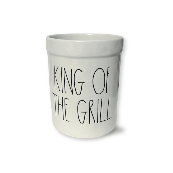 Rae Dunn King of the Grill Utensil Holder; Kitchen Stoneware Utensil holder; Father's Day kitchen gift