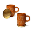 Cute Fall Mugs, Rae Dunn Fall Coffee Mugs, Coffee Mug with Wood Top Wood coasters, Fall Coffee mugs, Give thanks coffee mug, rae dunn hellow fall, rae dunn autumn vibes, rae dunn mornin pumpkin, rae dunn fall y'all, cute rae dunn fall mugs