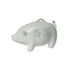 Indulge in your love for Rae Dunn with the addition of a Pig Out canister! This iconic, 10"L pig-shaped canister boasts the classic artisan lettering with a new phrase "Pig Out" and is crafted from durable stoneware. Bring a touch of farmhouse charm to your modern kitchen with this must-have piece.