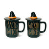 Rae Dunn Basic Witch Topper Mug; Rae Dunn Wicked Witch Topper Mug; Rae Dunn Witch Hat Mugs; Cute witch halloween mugs; Great Halloween Gift ideas; Witch Lover Mugs