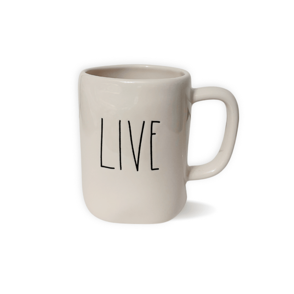 Embrace your 2025 goals with the Rae Dunn 'Live' Coffee Mug! Let its uplifting message and farmhouse design inspire you to achieve greatness in the year to come.