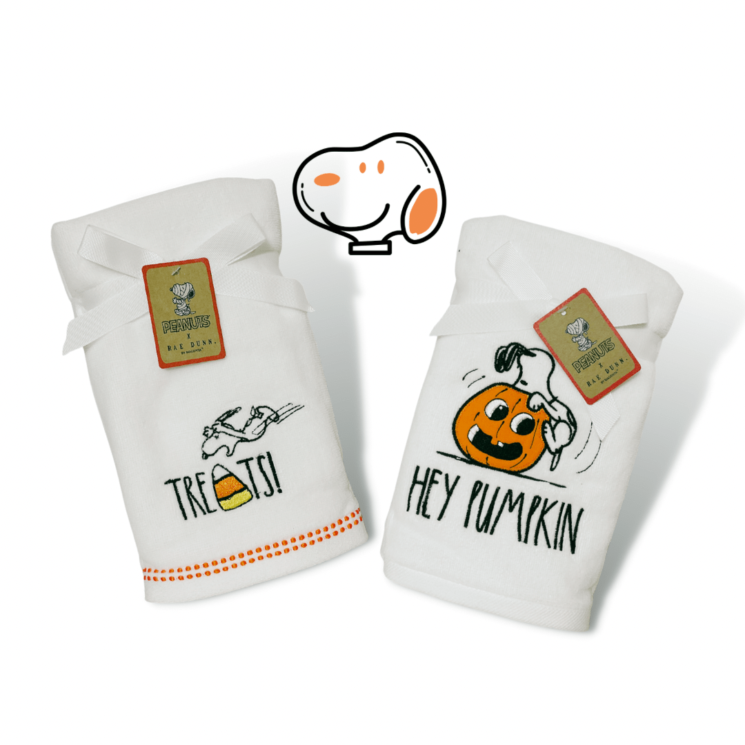 Rae Dunn x Peanuts Halloween Snoopy Bathroom Hand Towel Set | Snoopy H ...