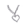 Silver oversized heart with chunky chain 