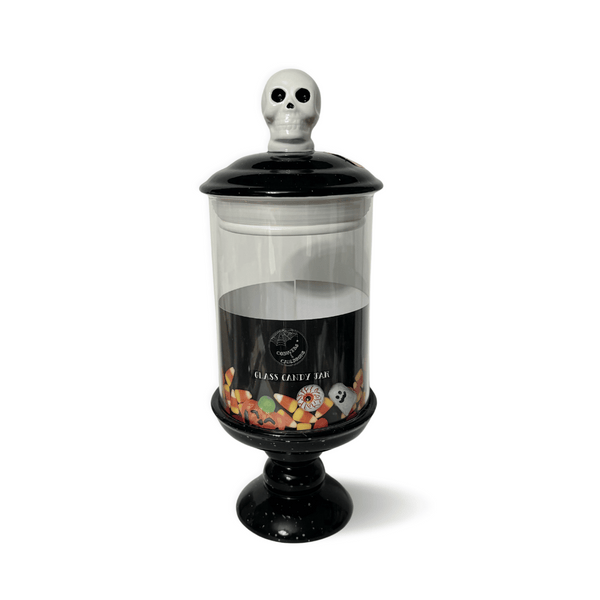 Cute Halloween Canisters;halloween hand painted canisters halloween glass candy canister ghost top witch hat canister skeleton canister cute halloween canister; Ghoul Canisters; Pairs with RAE DUNN Halloween