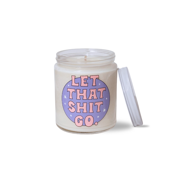 Funny Motivational "Let That Sh*t Go" Candle | Stress Relief Candle Let that Sh*t Go; inspirational candle, funny gift for breakup