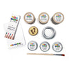 Set of eco-dough, colored pencils, and paint products from elsewhere unplug. Cute travel set for kids.