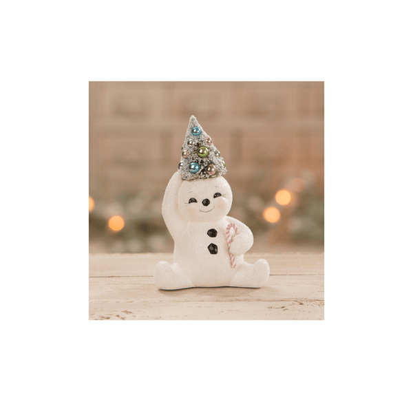 Bethany Lowe Designs Seasonal & Holiday Decorations Bethany Lowe Pastel Candy Cane Snowman with Tree
