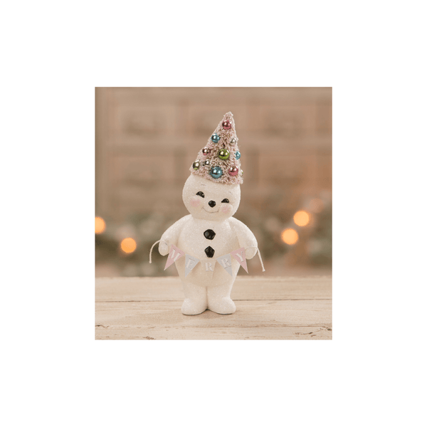 Bethany Lowe Designs Seasonal & Holiday Decorations Bethany Lowe Pastel Merry Snowman with Tree