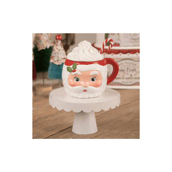 Bethany Lowe Designs Seasonal & Holiday Decorations Bethany Lowe Sweet Tidings Santa Head Mug Container | Bethany Lowe Santa