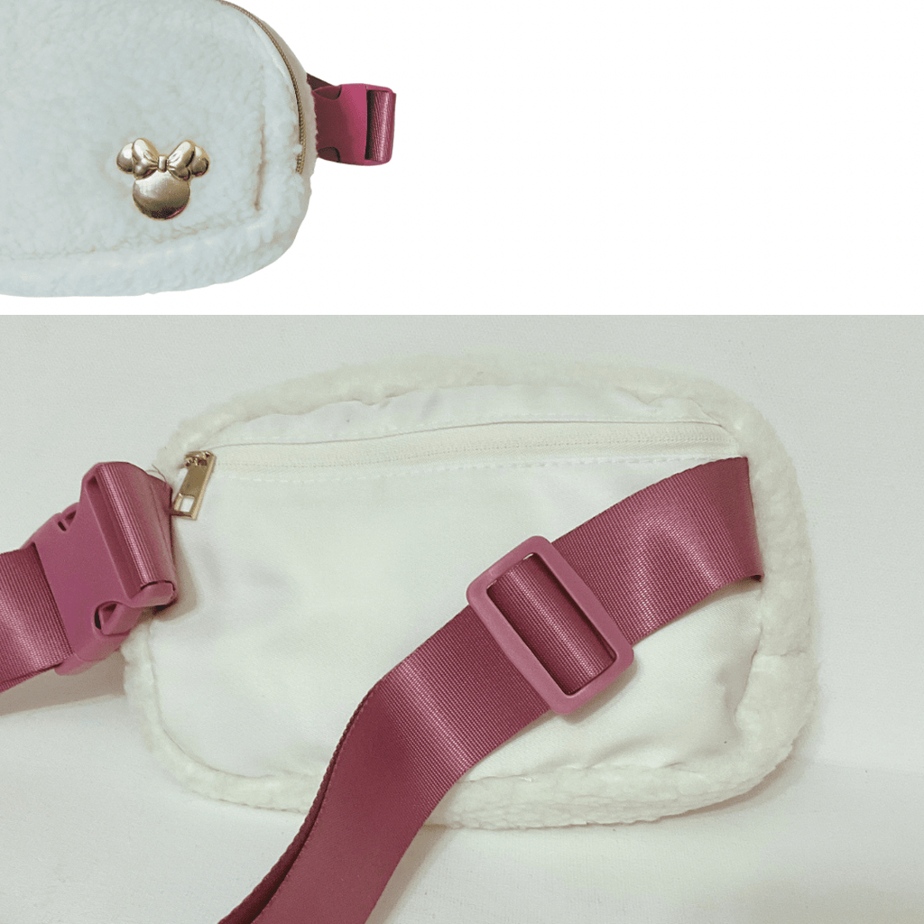 Bioworld Belt Bag Minnie Mouse Everywhere Belt Bag Periwinkle Strap | Fleece Minnie Mouse Bag