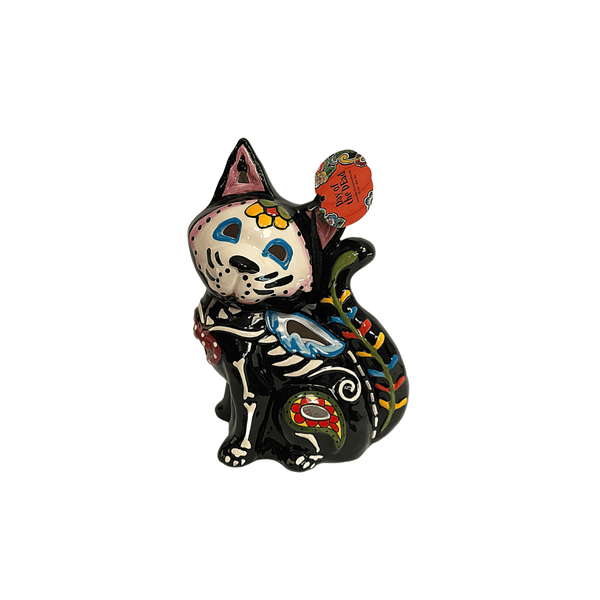 Blue Sky Clayworks Seasonal & Holiday Decorations Day of the Dead - Festive Cat Tealight Holder