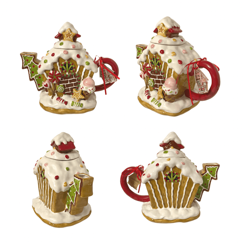 Blue Sky Clayworks Seasonal & Holiday Decorations Gingerbread House Teapot