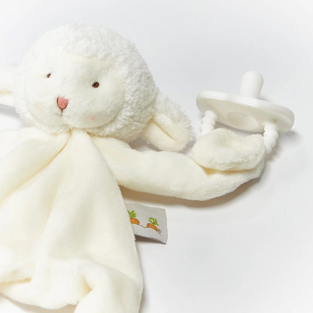 Bunnies By the Bay Plush Toy Bunnies By the Bay Kiddo Lamb Silly Buddy | Baby Lamb Lovey | Baby Plush Pacifier Holder