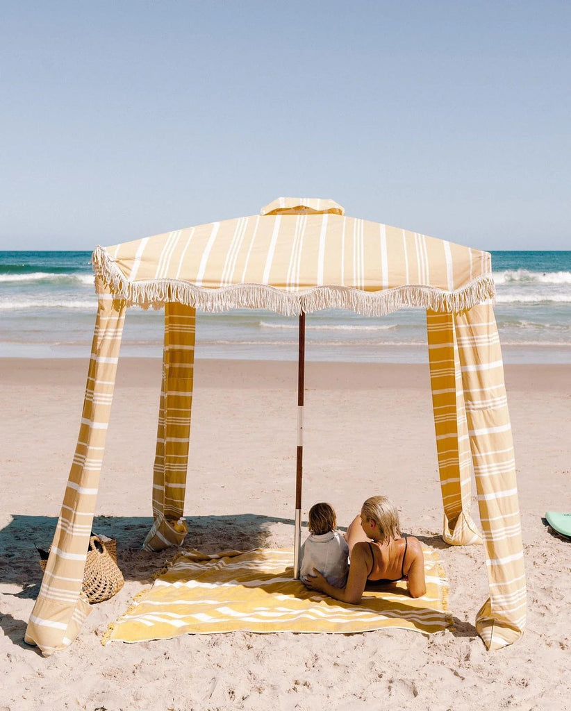 Business & Pleasure Beach Blanket & Towels Business & Pleasure The Beach Blanket - Vintage Yellow Stripe XL