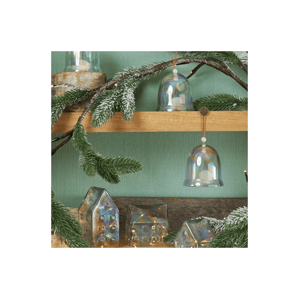 Citrine Home Accents Citrine By Magenta Luster Glass Lighted Mantle Village Set | Holiday luster Glass Village