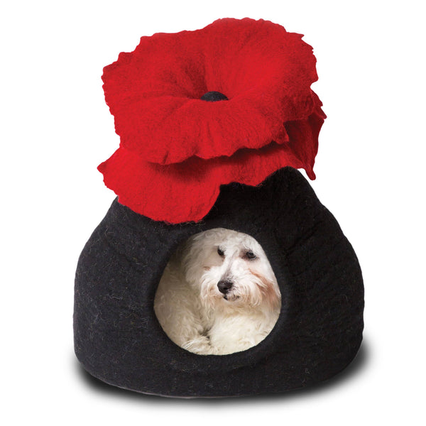Dharma Dog Karma Cat Pet Bed DDKC Flower Bouquet Wool Pet Cave | Unique Pet Cave | Wool Flower Pet Cave