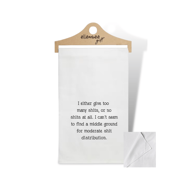 ellembee gift Kitchen Towels Give Too Many Sh*ts Funny Kitchen Tea Towel | Funny Kitchen Towels | Finding a Balance