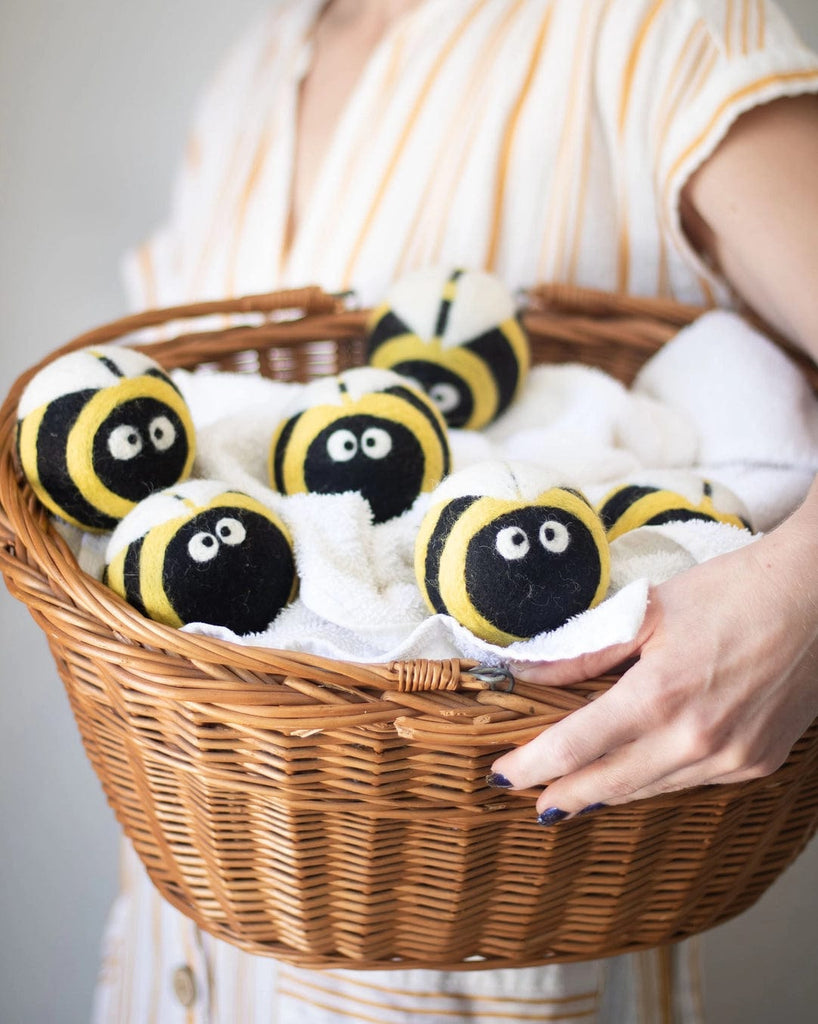 Friendsheep Laundry Accessory Busy Bees Eco Dryer Balls | Wool Dryer Balls| Bees