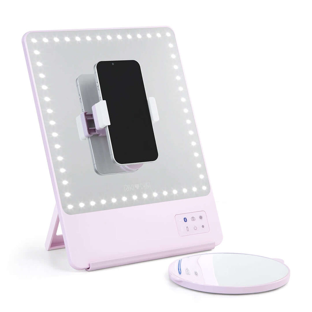 Glamcor Makeup Mirror Glamcor's RIKI SKINNY: PINK / 5x | Riki Skinny Pink Magnifying Mirror |  Oprah's Riki Mirror